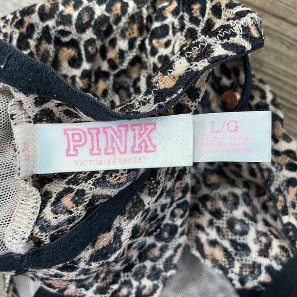 Victoria’s Secret PINK Leopard Print Lace Bralette, size Large - Picture 6 of 8